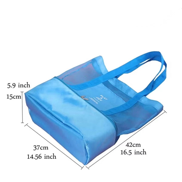 Double Layer Mesh Insulated Cooler/Beach Tote Bag
