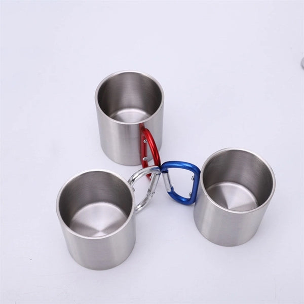 7.5Oz Stainless Steel Outdoor Carabiner Mug