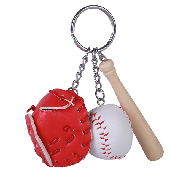 Baseball Glove & Bat Keychain