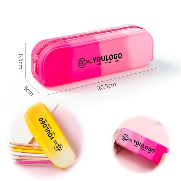 Colorful Gradient Silicone Pencil Pouch Case