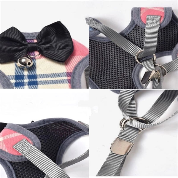 Plaid Vest Chest Harness Leash