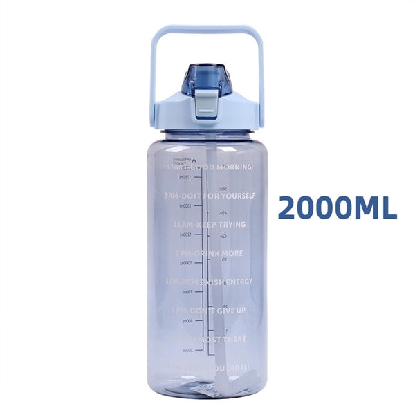 64Oz Sport Water Bottle With Handle Time Measurement