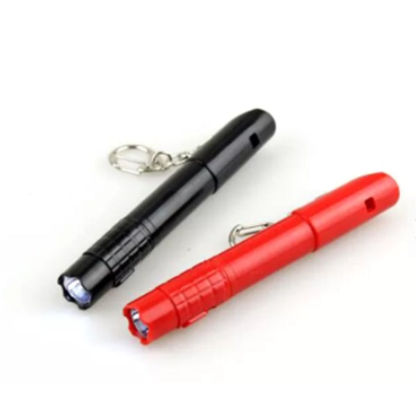 Plastic Flashlight Whistle with Keychain