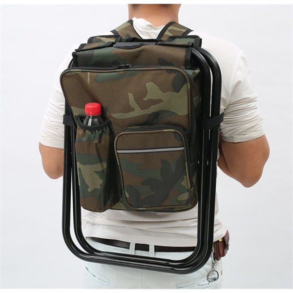 Foldable Chair with Cooler Backpack Bag