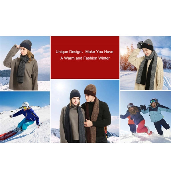 3Pieces Unisex Winter Hat Scarf Gloves Set