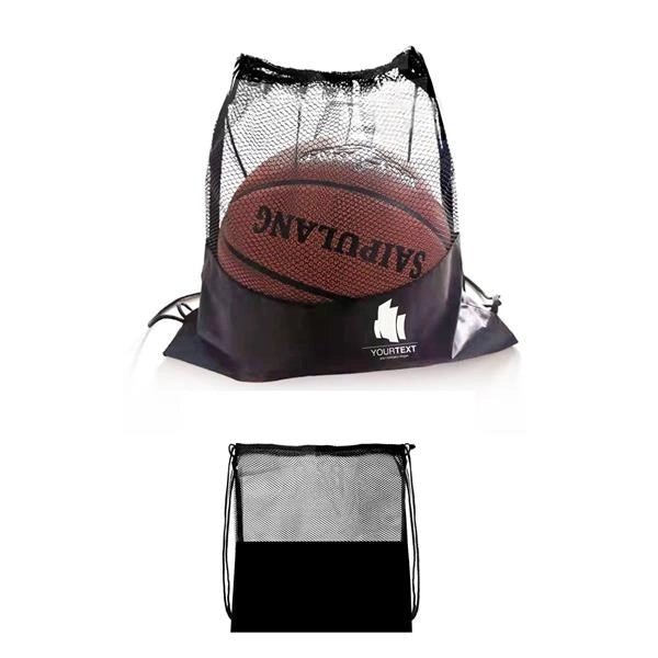 Polyester Mesh Sports Drawstring Backpack Bag For Basketball