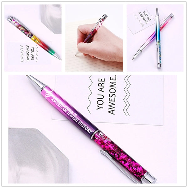 Rainbow Gradient Floating Metallic Glitter Ballpoint Pen