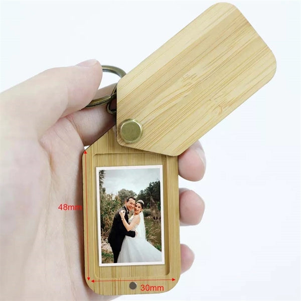 Bamboo Keychain W/Photo Frame