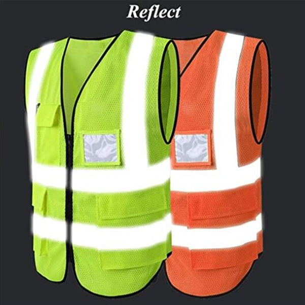 High Visibility Mash Safety Vest With Pockets