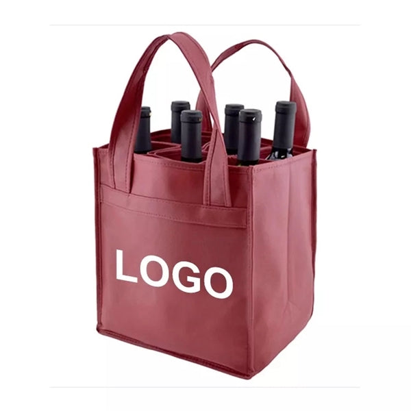 Non-Woven 6 Bottle Wine Tote Bag