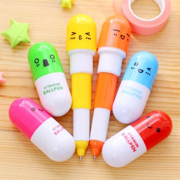 Capsule Shaped Extendable Ballpoint Pen