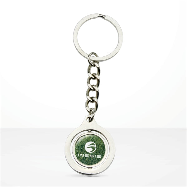 Express Line Round Rotating Keychain