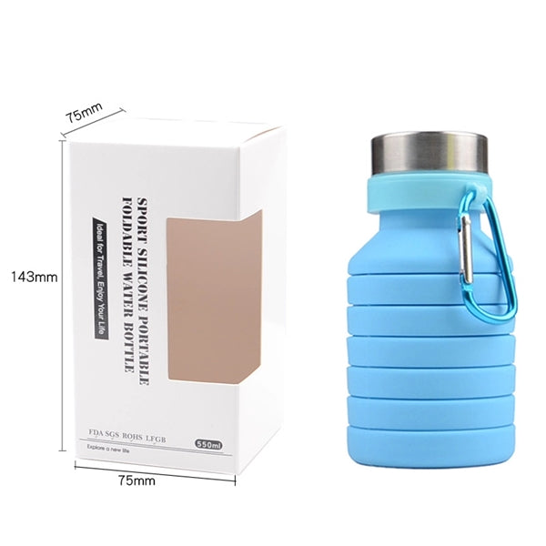 18 oz Reuseable Silicone Foldable Water Bottles for Travel