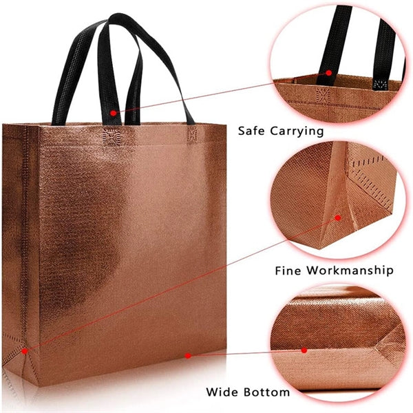 Metallic Non-Woven Shopper Tote Bag