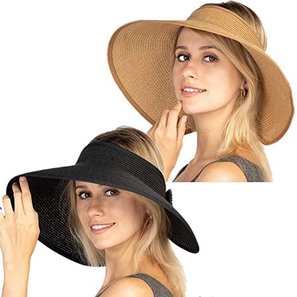 Wide Brim Roll-up Straw Sun Hat