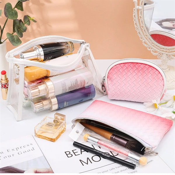 3-in-1 Transparent PVC Travel Toiletry Set
