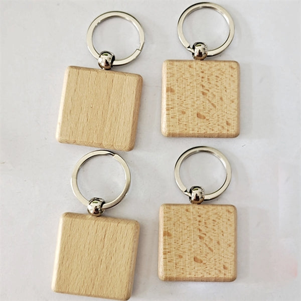 Wood Keychain Blank Wooden Ring Key Tag