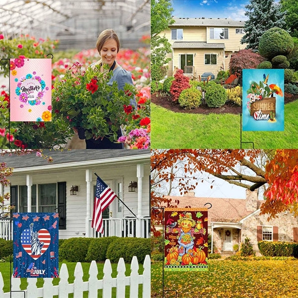 Double Sided Flax Garden Flag
