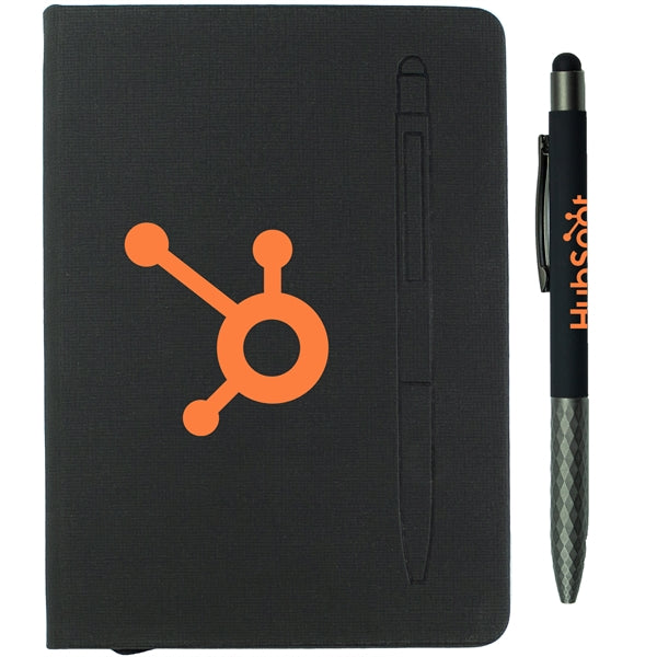 7.5" X 6-5/8" Notebook with Soft Touch Aluminum Pen