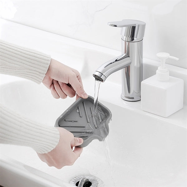 Silicone Kitchen Bathroom Sponge Holder Sink Tray