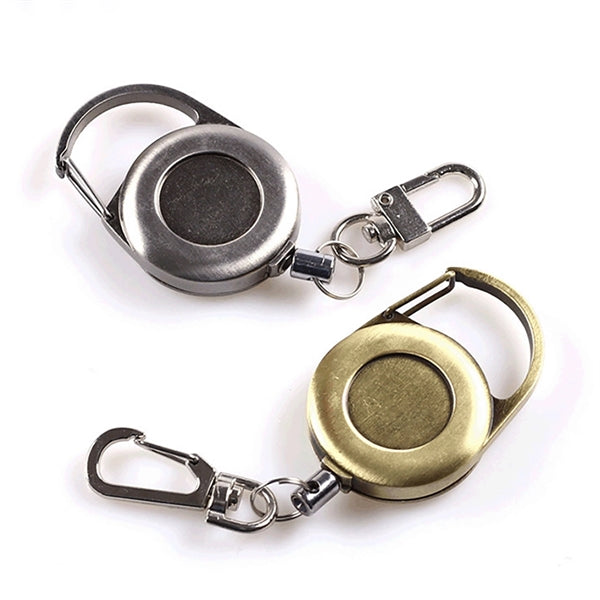 Metal Zinc Alloy Round Badge Reel w/ Keyring