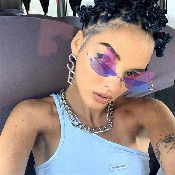 Dragonfly Wings Shape Sunglasses Party Irregular Shades