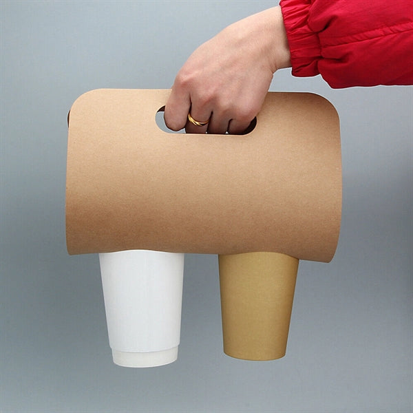 2 Cups Kraft Paper Coffee Holder
