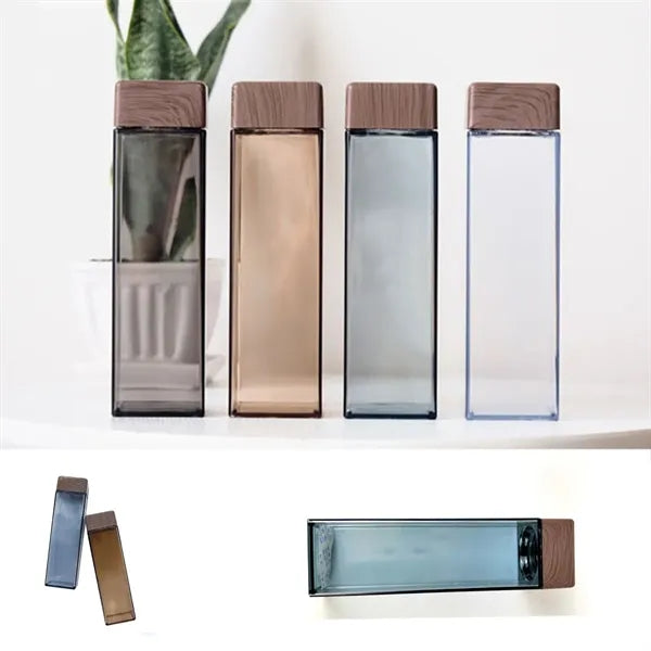 Water Bottle with Wood Pattern Lid