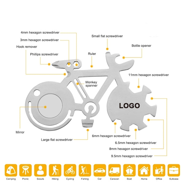 Multi-function Stainless Steel Bicycle Card Tool