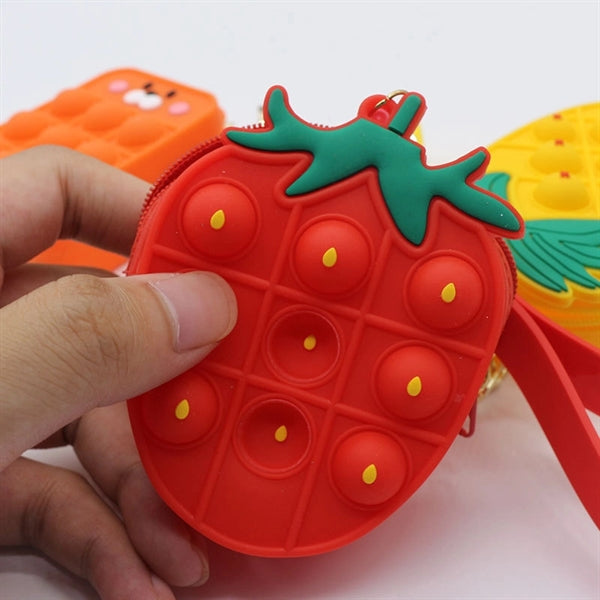 Push Toy Fidget Mini Coin Purse w/ Keychain