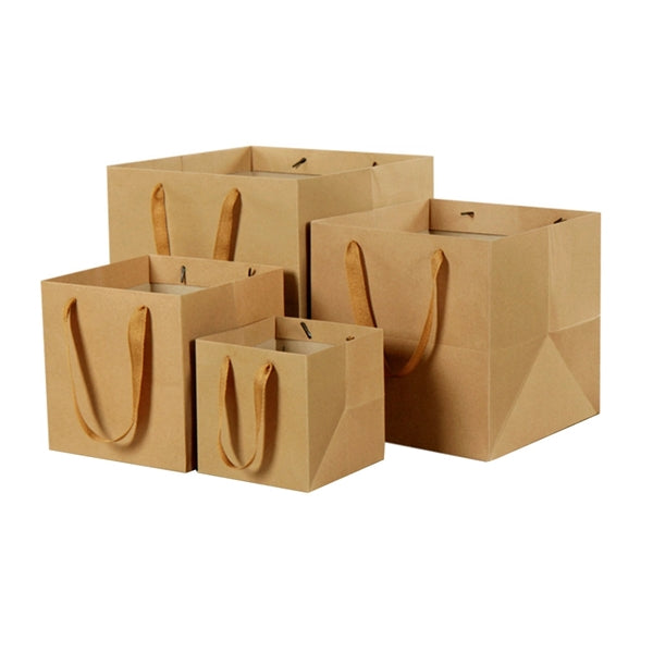 Square Gift Bags Kraft Flower Bouquet Tote