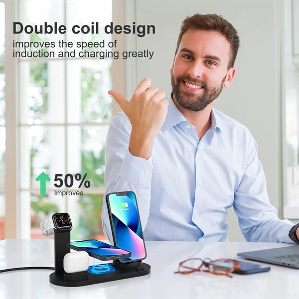 6-in-1 Wireless Charging Station(Cellphone Watch Earphone)