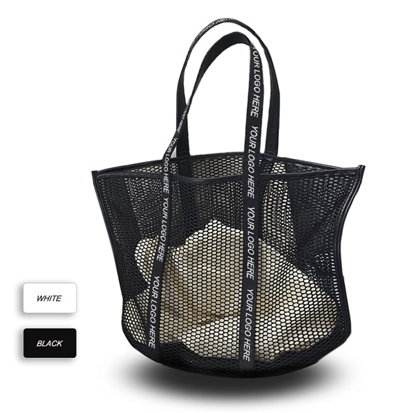 Beach MeshTote Bag With Canvas Pocket