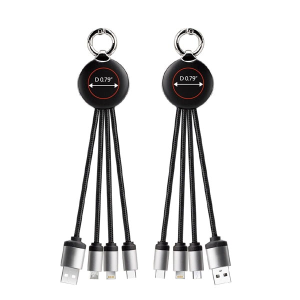 Howe 4 in 1 Light up logo Charging Cable with