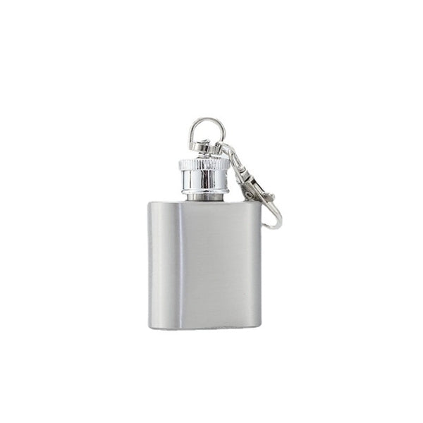 Mini Stainless-Steel Flask with Keychain 1 Oz