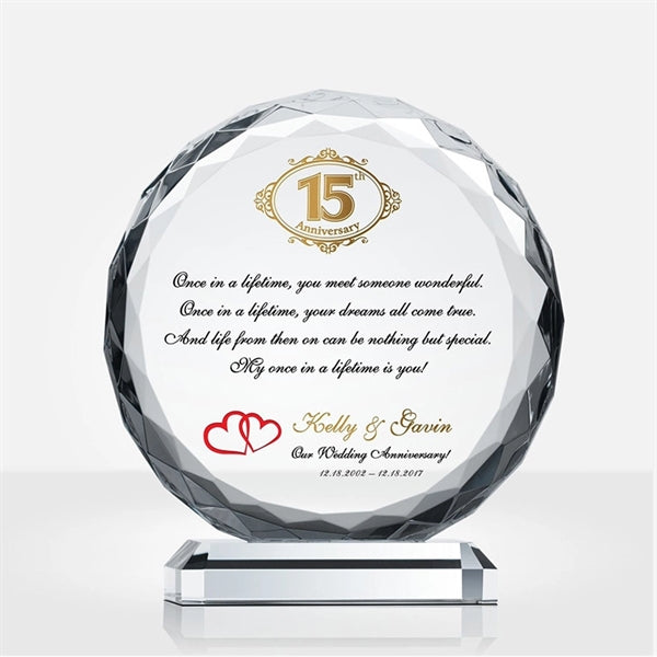 Octagon Diamond Shape Glass Crystal Award
