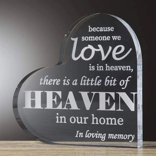Clear Acrylic Heart Shaped Plaque/Gift
