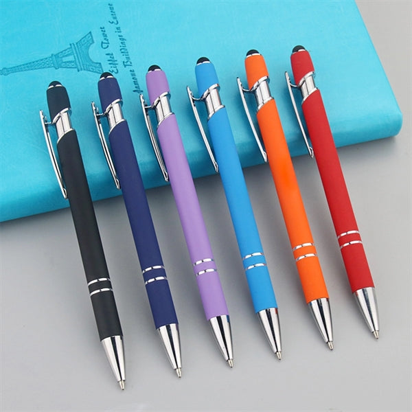 Plunger-Action Metal Ballpoint Pen / Stylus