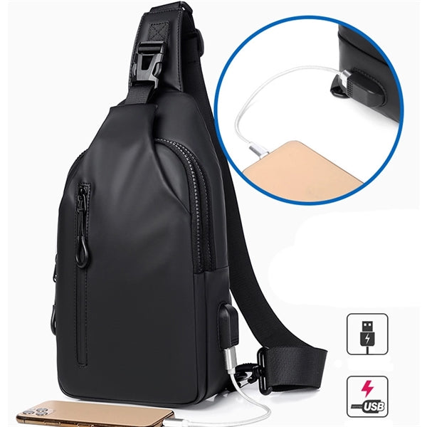 Sling Backpack For Men With Usb Charging Port