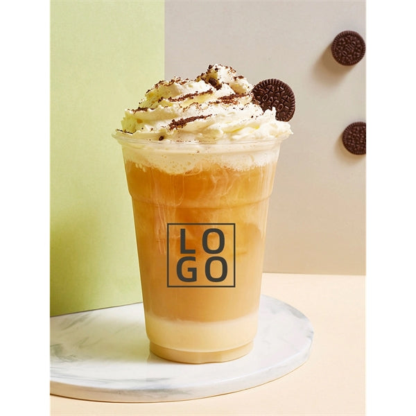 16 oz Clear Plastic Cups With Flat Slotted Lids