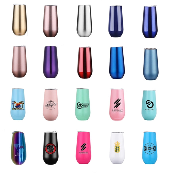 6 OZ Stainless Steel Unbreakable Cocktail Wine Tumbler Cups
