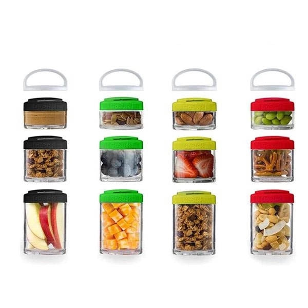 Portable Set of 4 Stackable Protein Powder Snack Container