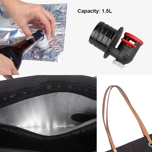 Wine Tote Bag with Hidden Dispenser
