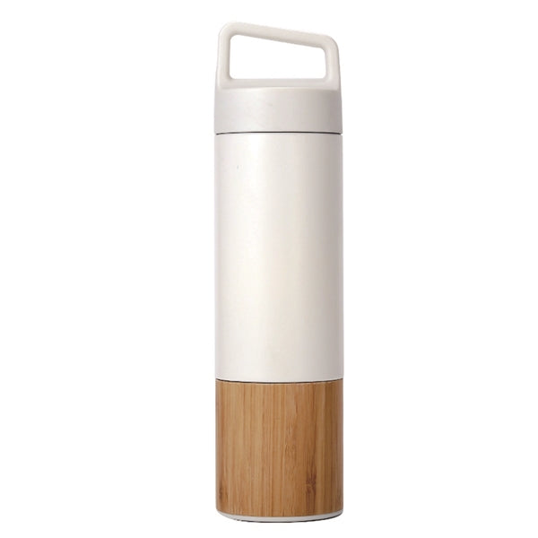20Oz. Bamboo- Wrapped Insulated Water Bottle With Handle