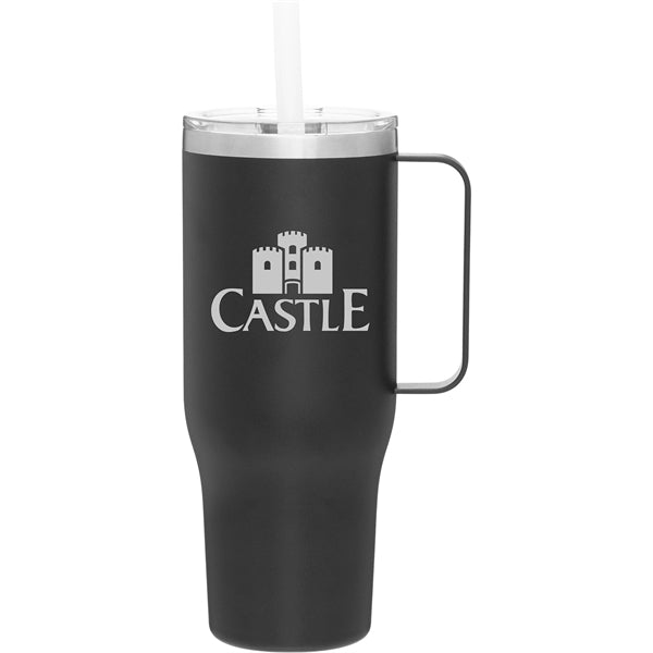 40 oz Denali Stainless Steel Insulated Travel Mug w/Straw