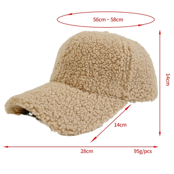 Outdoor Fuzzy Faux Fur Baseball Cap Sherpa Lamb Wool Dad Hat