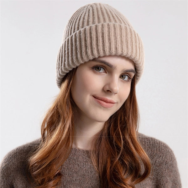 Slouchy Knit Ribbed Beanie Soft Stretch Hat Cuffed Skull Cap