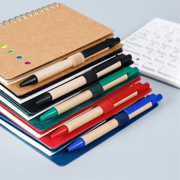 A6 Spiral Hardcover Journal Notebook With Pen Lined Pages