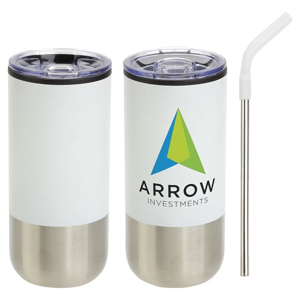 Oxford 16 oz Stainless Steel/Polypropylene Tumbler with Stra