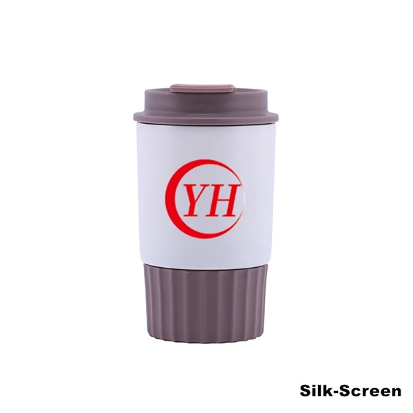 12 oz Silicone Stainless Steel Vacuum Coffee Cups with Lid